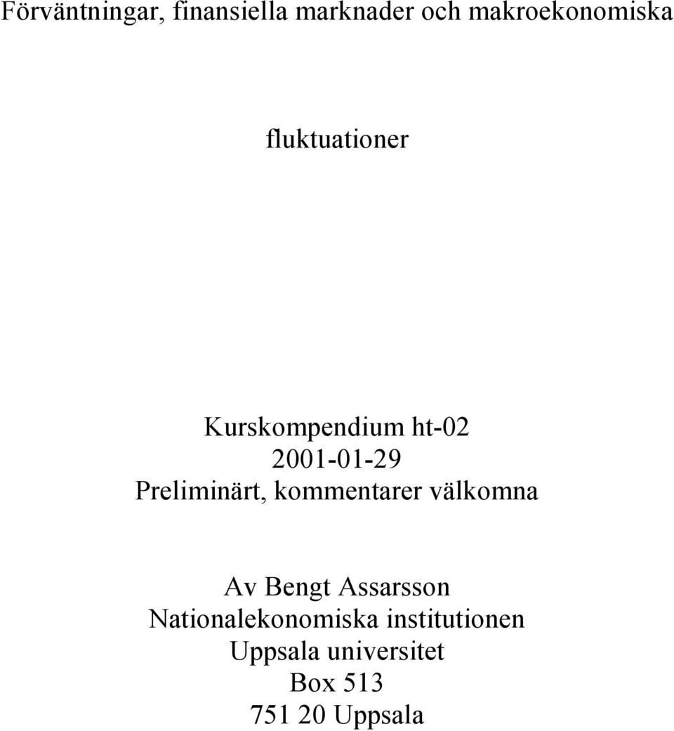 200-0-29 Preliminär, kommenarer välkomna Av Beng