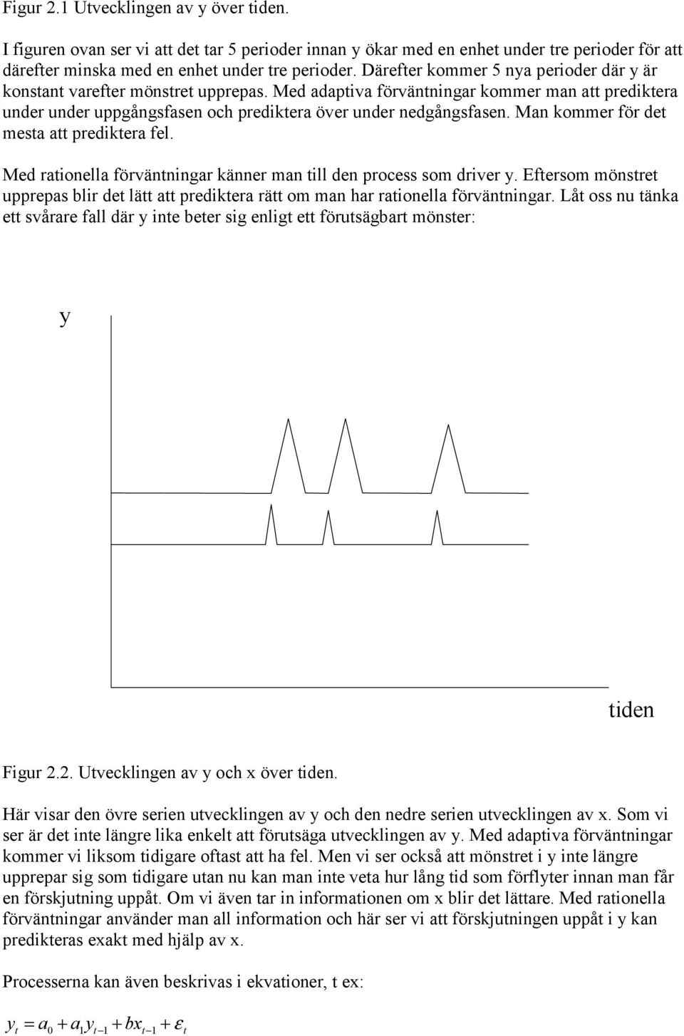 Man kommer för de mesa a predikera fel. Med raionella förvänningar känner man ill den process som driver y. Efersom mönsre upprepas blir de lä a predikera rä om man har raionella förvänningar.