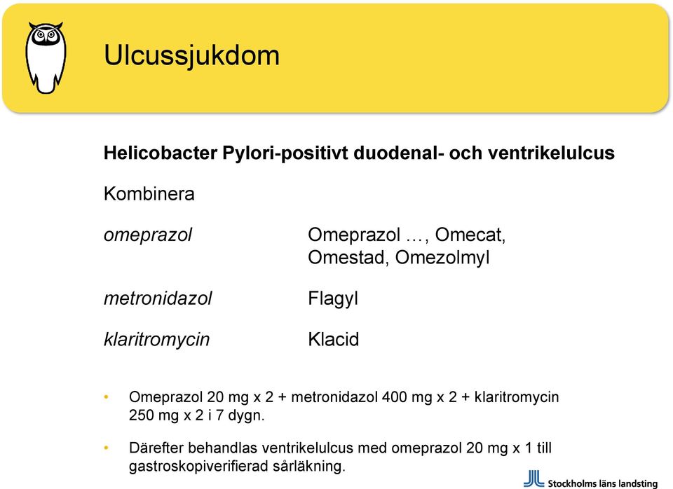 Klacid Omeprazol 20 mg x 2 + metronidazol 400 mg x 2 + klaritromycin 250 mg x 2 i 7