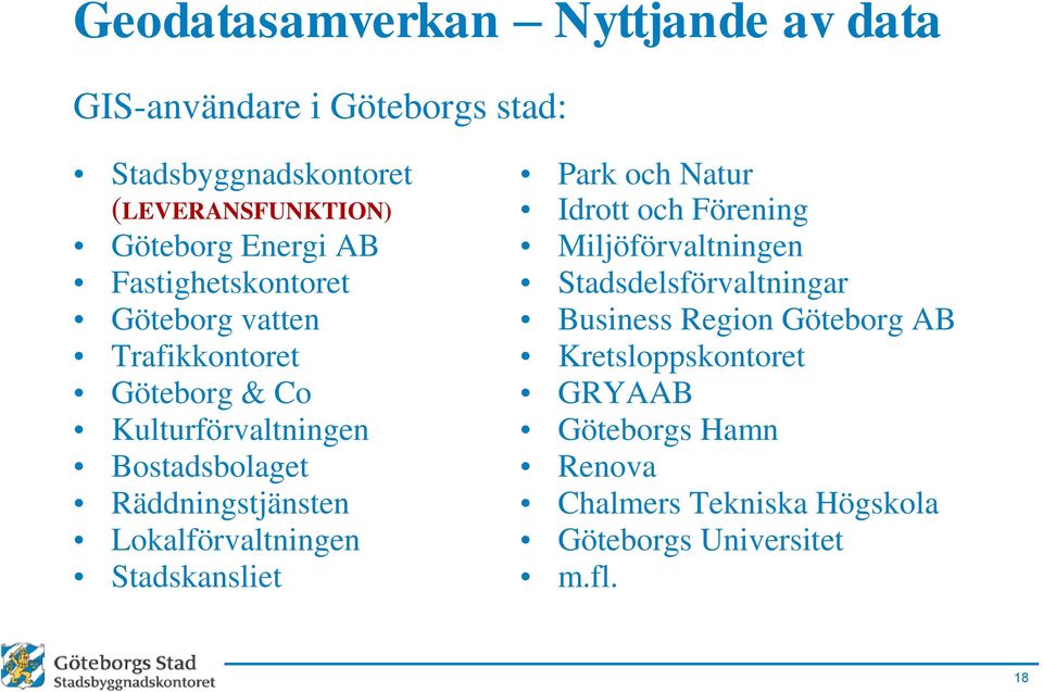 Räddningstjänsten Lokalförvaltningen Stadskansliet Park och Natur Idrott och Förening Miljöförvaltningen