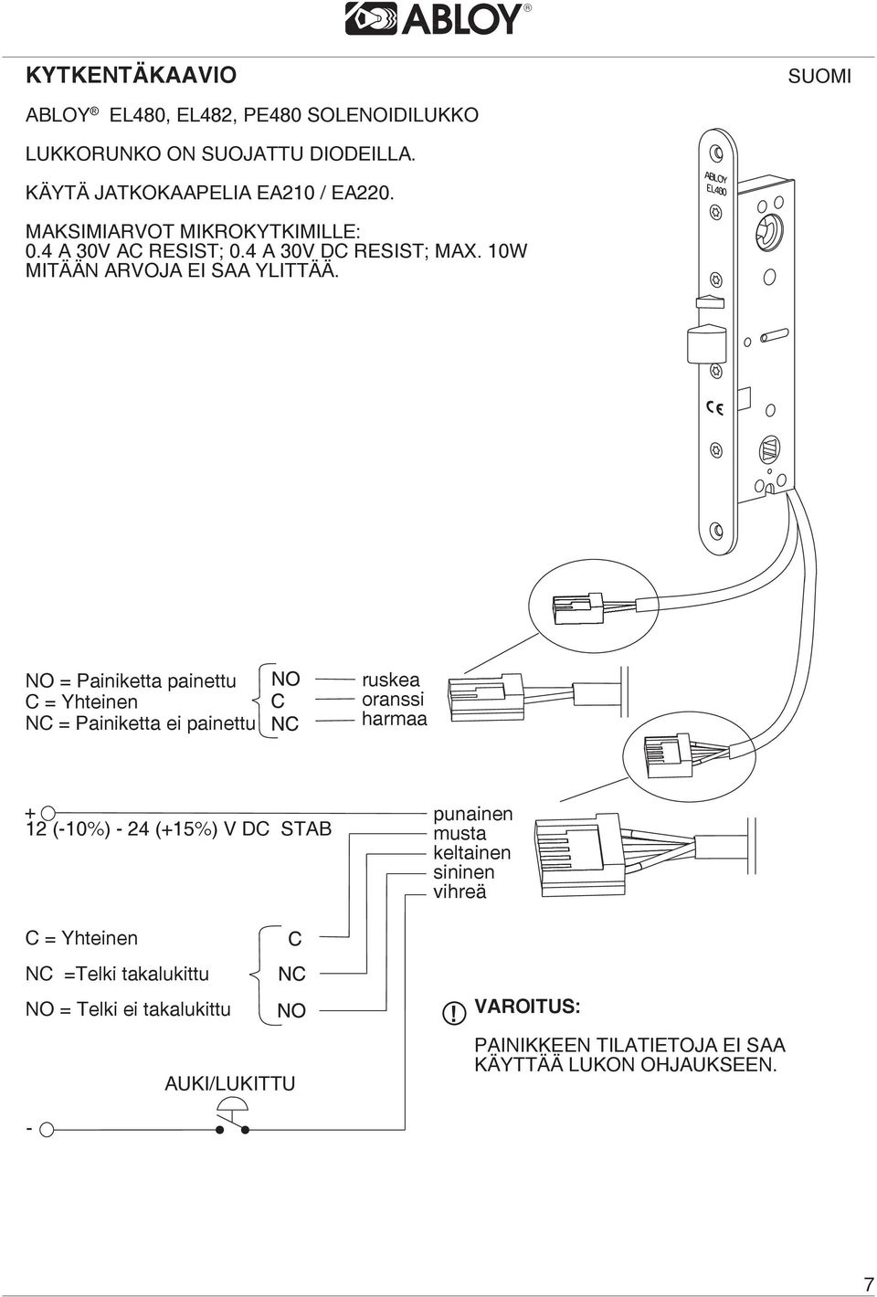 ABLOY EL480, EL482, PE480 Solenoidlås Solenoid Ñîëåíîèäíûé çàìîê - PDF Gratis nedladdning