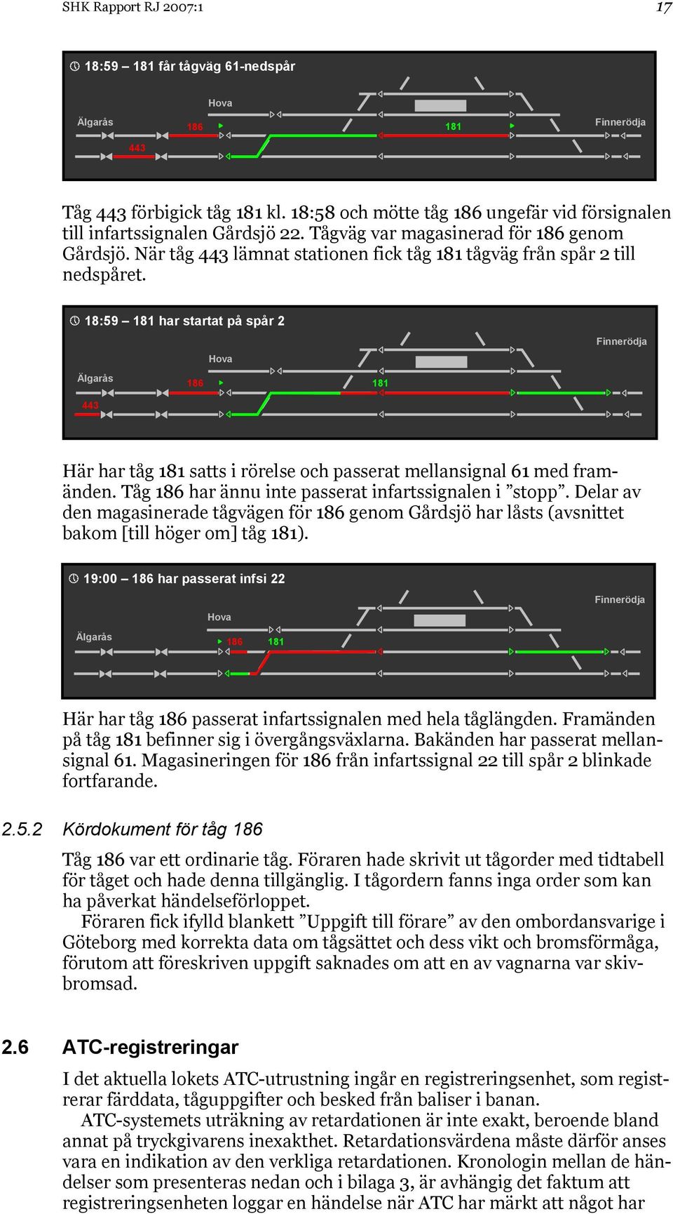 När tåg 443 lämnat stationen fick tåg 181 tågväg från spår 2 till nedspåret.