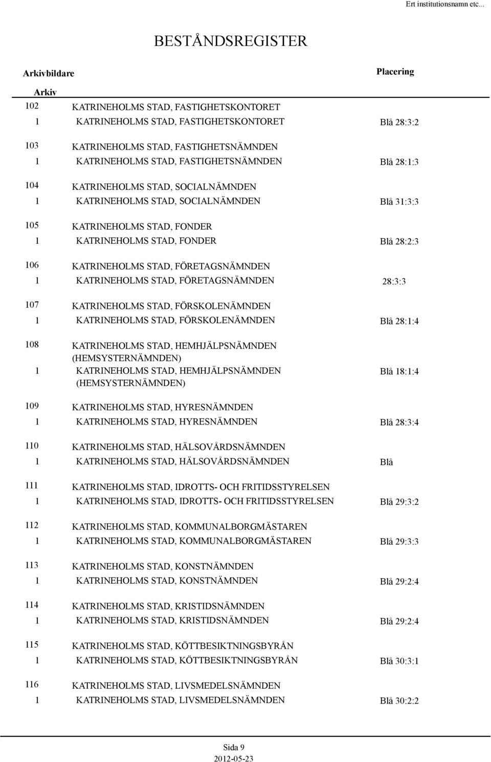 KATRINEHOLMS STAD, FÖRSKOLENÄMNDEN 08 KATRINEHOLMS STAD, HEMHJÄLPSNÄMNDEN (HEMSYSTERNÄMNDEN) KATRINEHOLMS STAD, HEMHJÄLPSNÄMNDEN (HEMSYSTERNÄMNDEN) 09 KATRINEHOLMS STAD, HYRESNÄMNDEN KATRINEHOLMS
