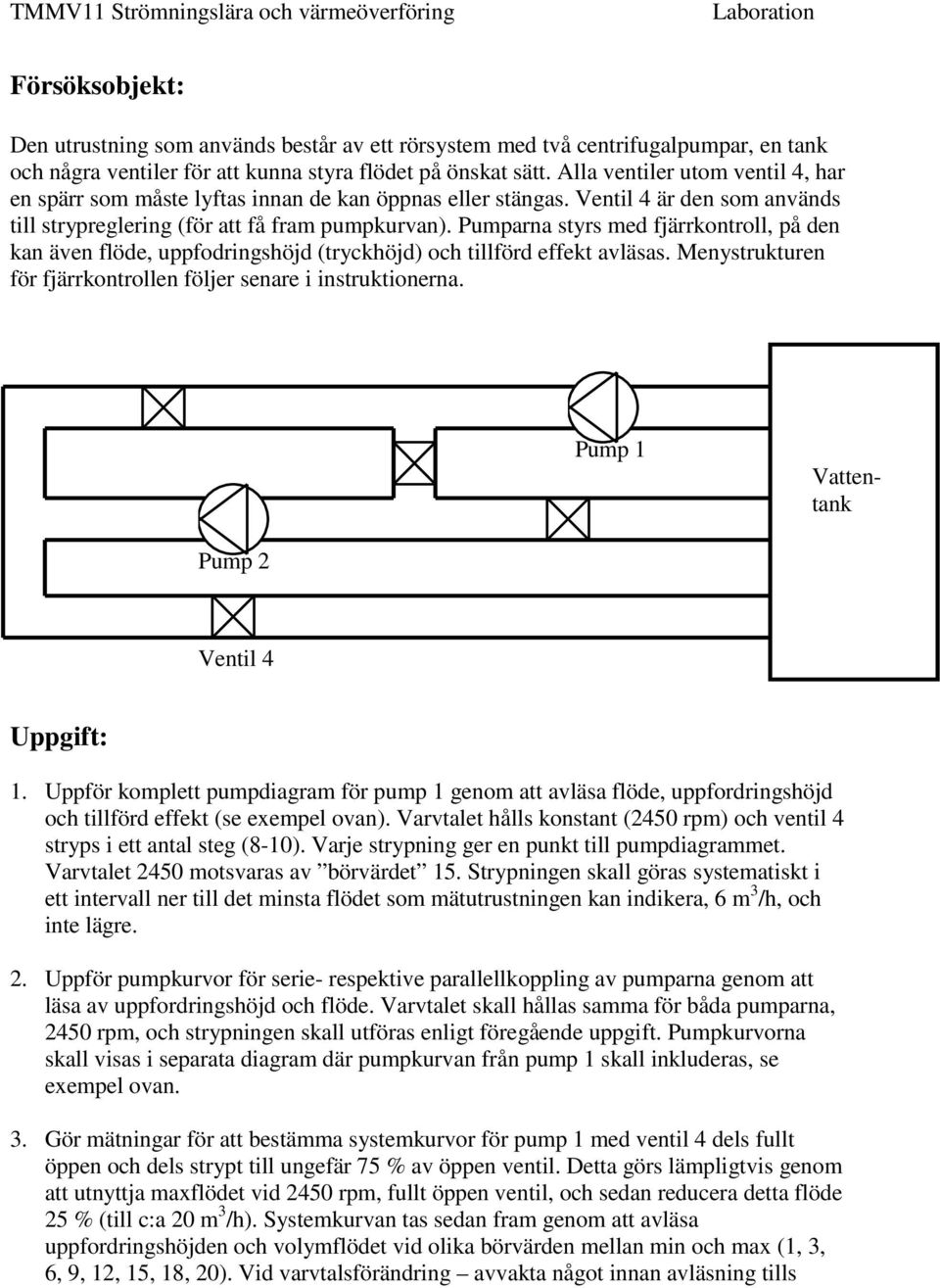 Pumparna styrs med fjärrkontroll, på den kan även flöde, uppfodringshöjd (tryckhöjd) och tillförd effekt avläsas. Menystrukturen för fjärrkontrollen följer senare i instruktionerna.