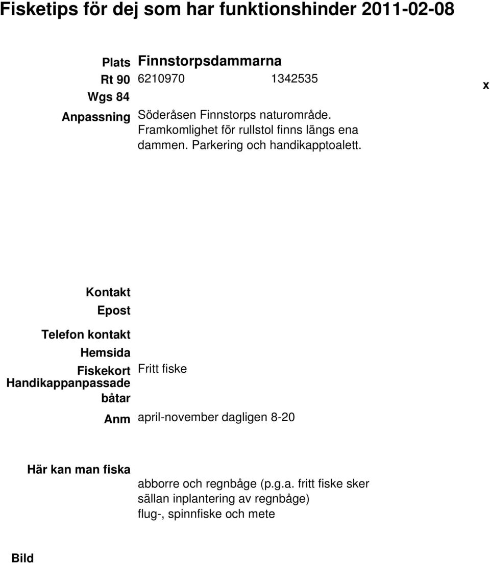 Parkering och handikapptoalett.