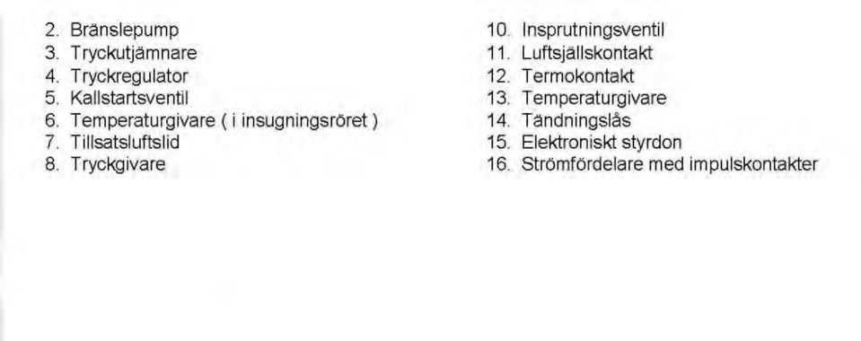 Tem peraturgivare 6. Temperaturgivare (i insugningsröret ) 14. Tändningslås 7.