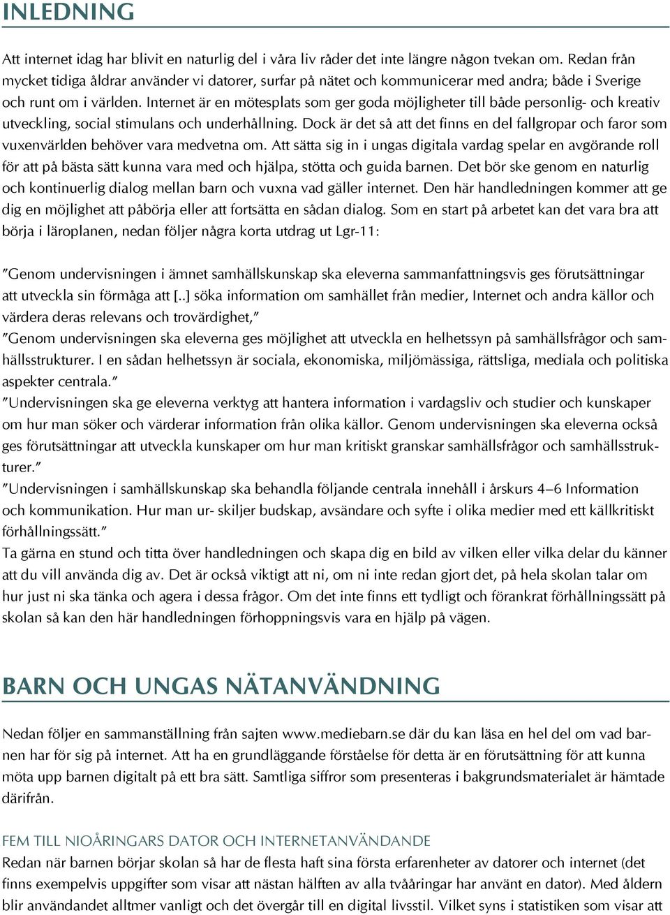 Internet är en mötesplats som ger goda möjligheter till både personlig- och kreativ utveckling, social stimulans och underhållning.