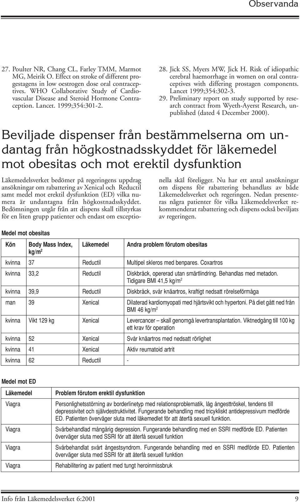 Risk of idiopathic cerebral haemorrhage in women on oral contraceptives with differing prostagen components. Lancet 1999;354:302-3. 29.