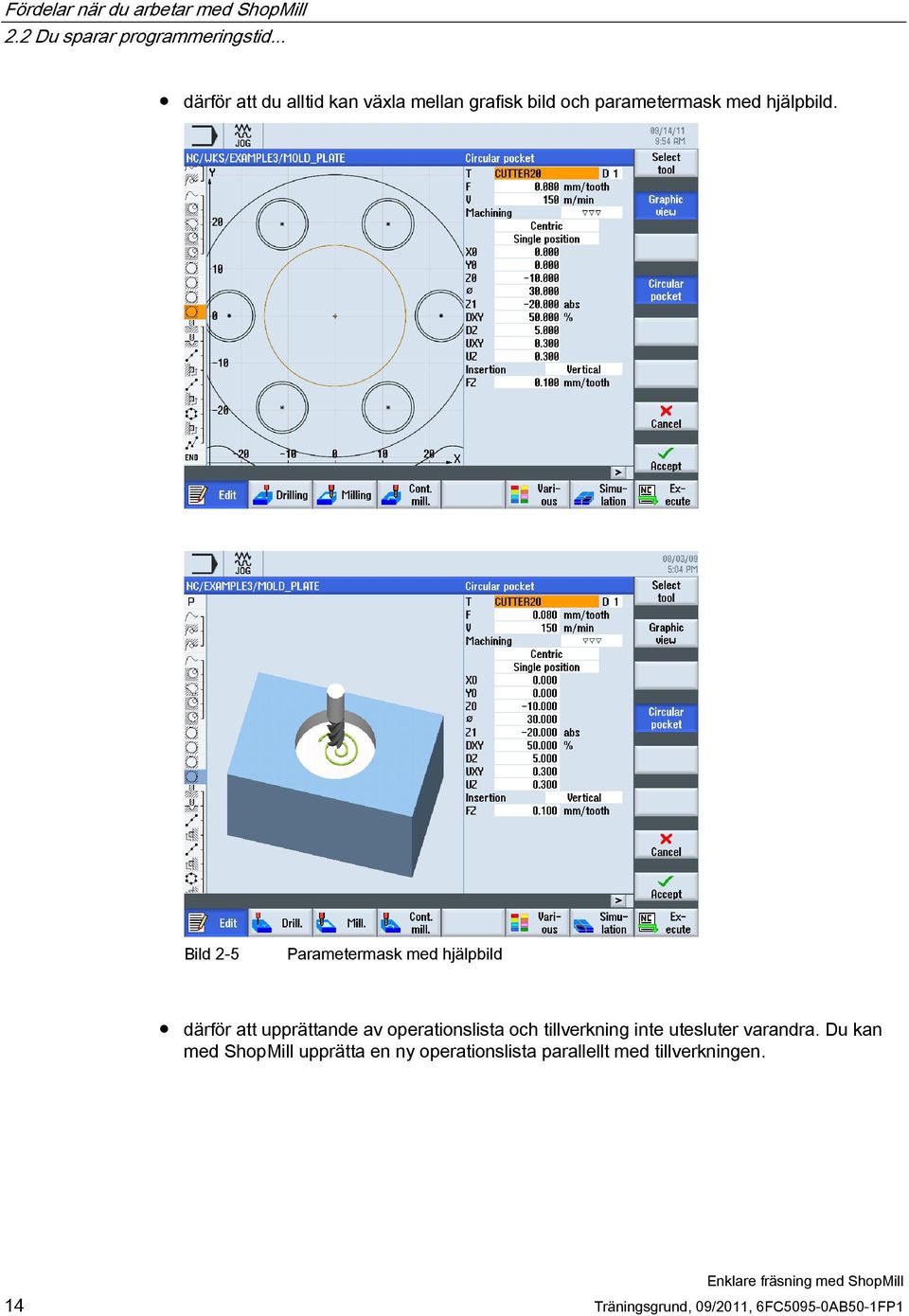 Bild 2-5 Parametermask med hjälpbild därför att upprättande av operationslista och tillverkning inte