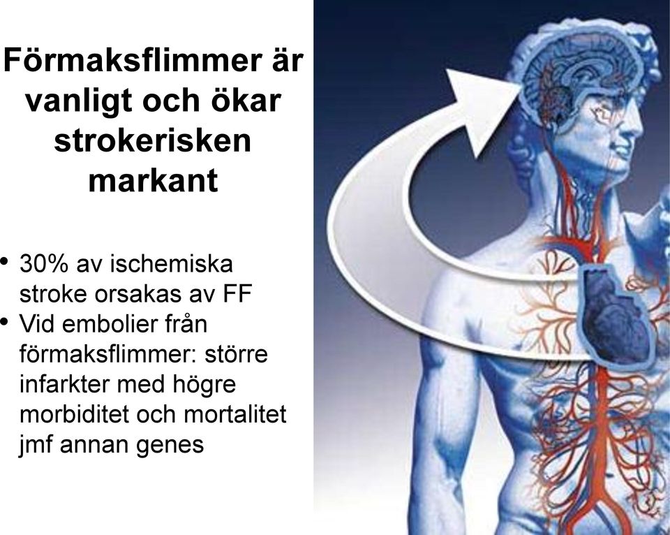 Vid embolier från förmaksflimmer: större