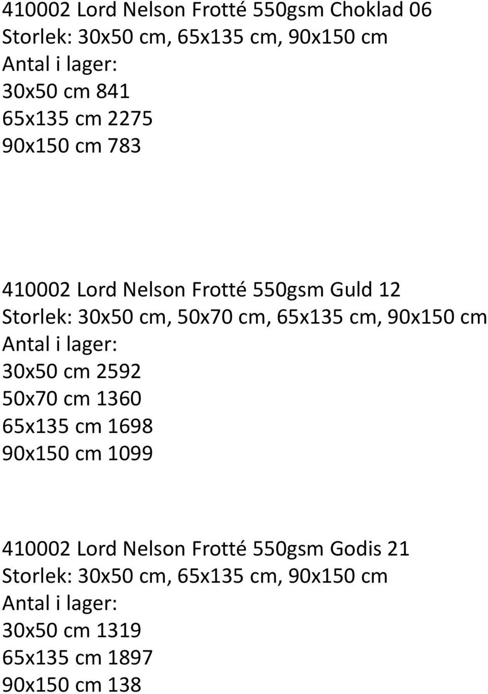 65x135 cm, 90x150 cm 30x50 cm 2592 50x70 cm 1360 65x135 cm 1698 90x150 cm 1099 410002 Lord Nelson