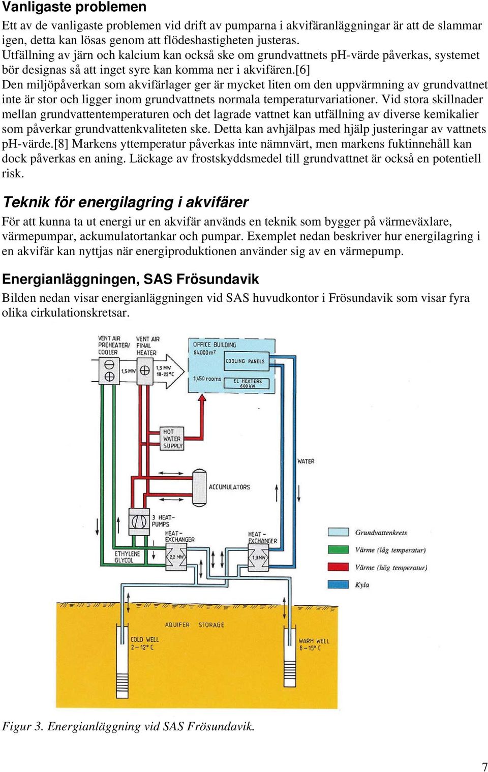 [6] Den miljöpåverkan som akvifärlager ger är mycket liten om den uppvärmning av grundvattnet inte är stor och ligger inom grundvattnets normala temperaturvariationer.
