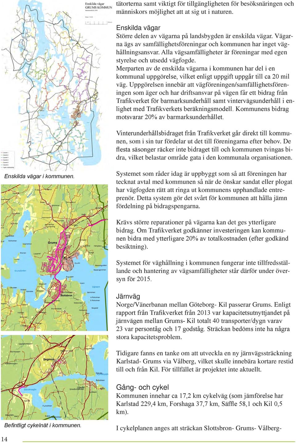 kommunen. Flokerudstorp Killingen Fjäll GC-väg Befintligt cykelnät i kommunen.