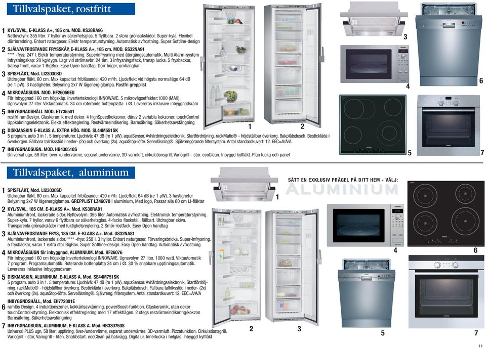 Multi Alarm-system Infrysningskap: 20 kg/dygn. Lagr vid strömavbr: 24 tim. infrysningsfack, transp lucka. frysbackar, transp front, varav 1 BigBox. Easy Open handtag.