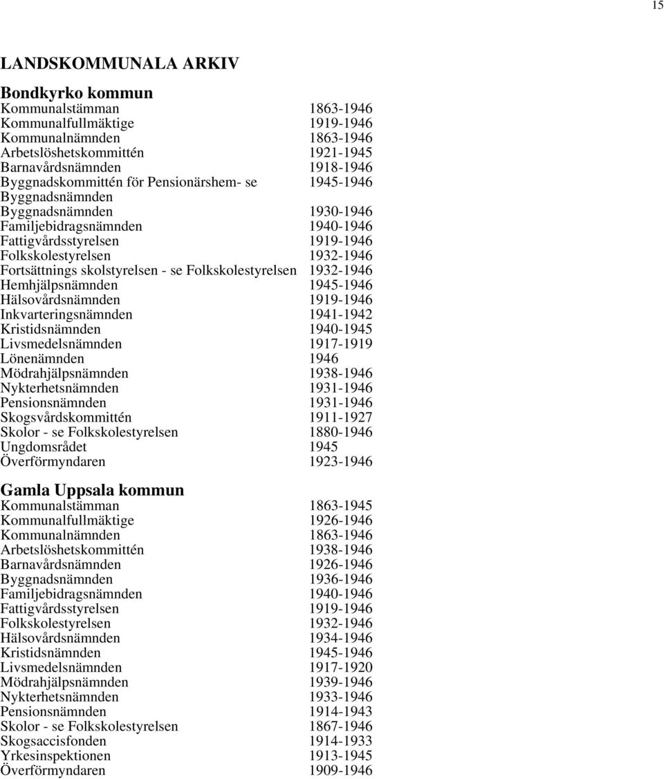 skolstyrelsen - se Folkskolestyrelsen 1932-1946 Hemhjälpsnämnden 1945-1946 Hälsovårdsnämnden 1919-1946 Inkvarteringsnämnden 1941-1942 Kristidsnämnden 1940-1945 Livsmedelsnämnden 1917-1919 Lönenämnden