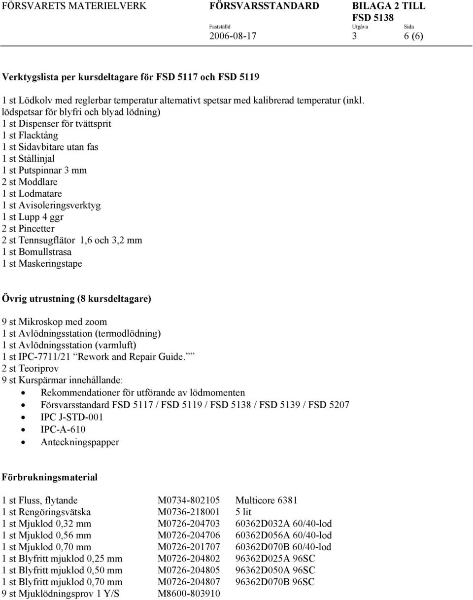 lödspetsar för blyfri och blyad lödning) 1 st Dispenser för tvättsprit 1 st Flacktång 1 st Sidavbitare utan fas 1 st Stållinjal 1 st Putspinnar 3 mm 2 st Moddlare 1 st Lodmatare 1 st