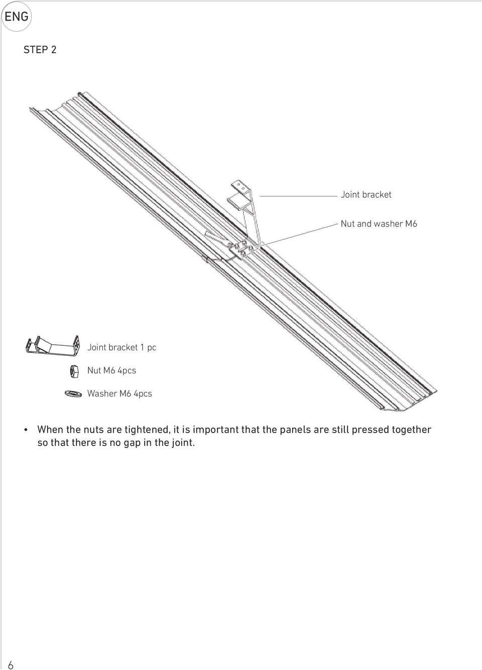 are tightened, it is important that the panels are