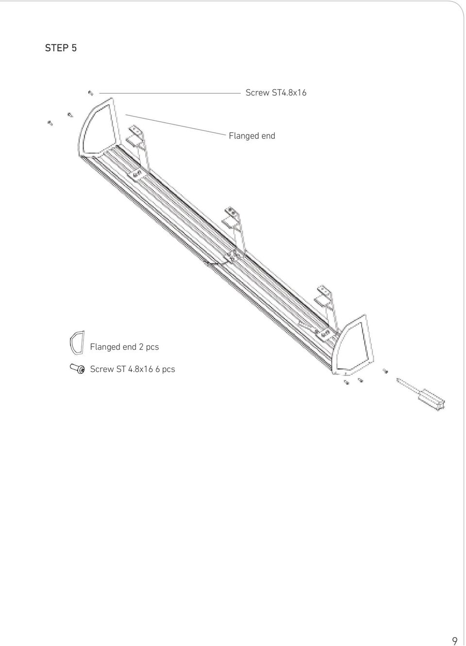 Flanged end 2 pcs