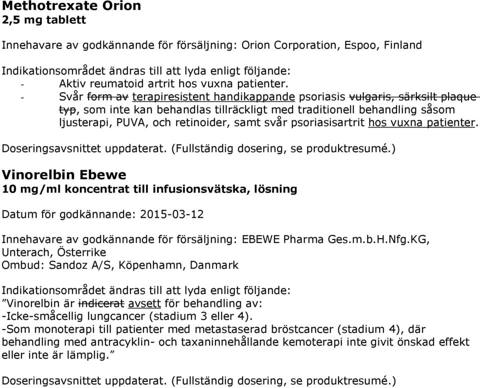 - Svår form av terapiresistent handikappande psoriasis vulgaris, särksilt plaque typ, som inte kan behandlas tillräckligt med traditionell behandling såsom ljusterapi, PUVA, och retinoider, samt svår