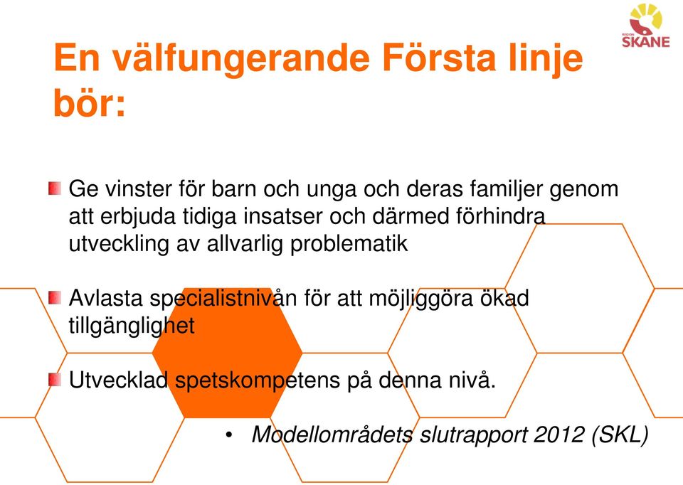 allvarlig problematik Avlasta specialistnivån för att möjliggöra ökad