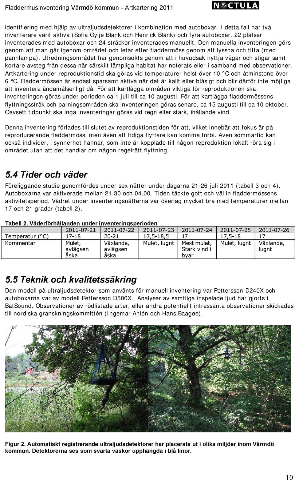 Den manuella inventeringen görs genom att man går igenom området och letar efter fladdermöss genom att lyssna och titta (med pannlampa).
