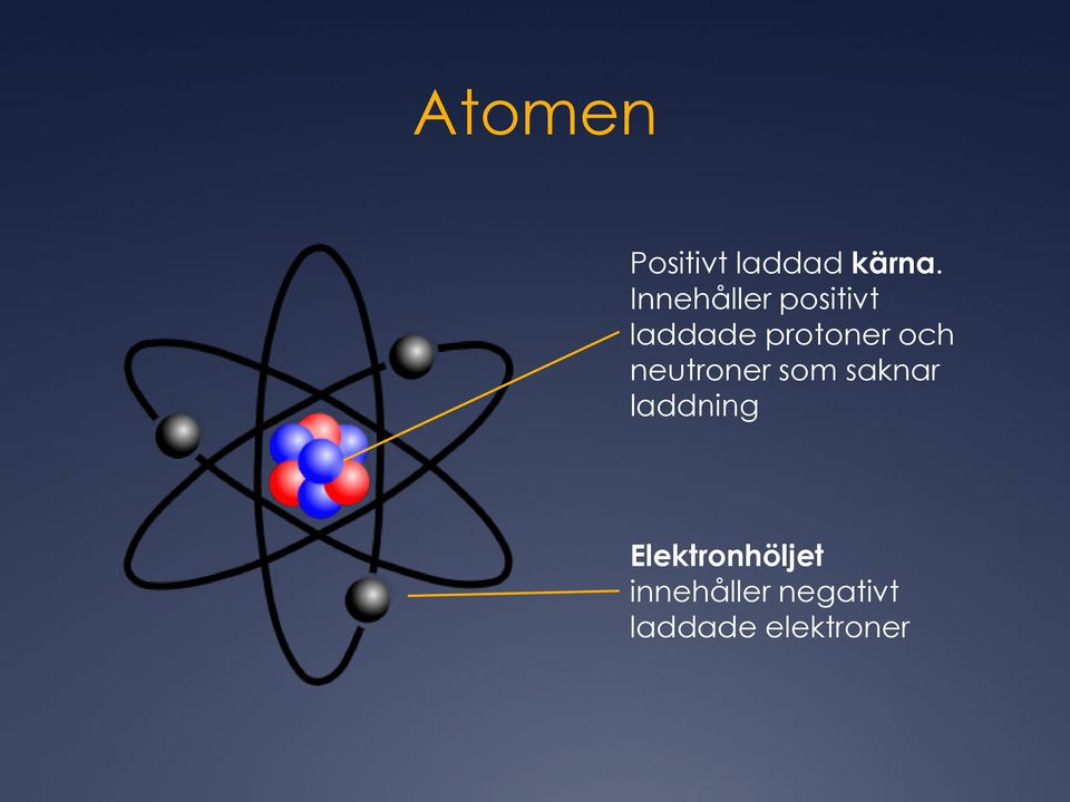 och neutroner som saknar laddning