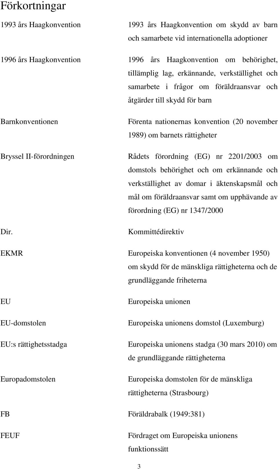 Förenta nationernas konvention (20 november 1989) om barnets rättigheter Rådets förordning (EG) nr 2201/2003 om domstols behörighet och om erkännande och verkställighet av domar i äktenskapsmål och