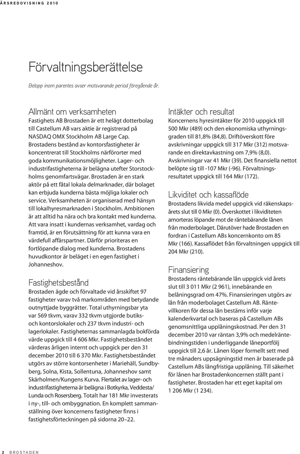 Brostadens bestånd av kontorsfastigheter är koncentrerat till Stockholms närförorter med goda kommunikationsmöjligheter.