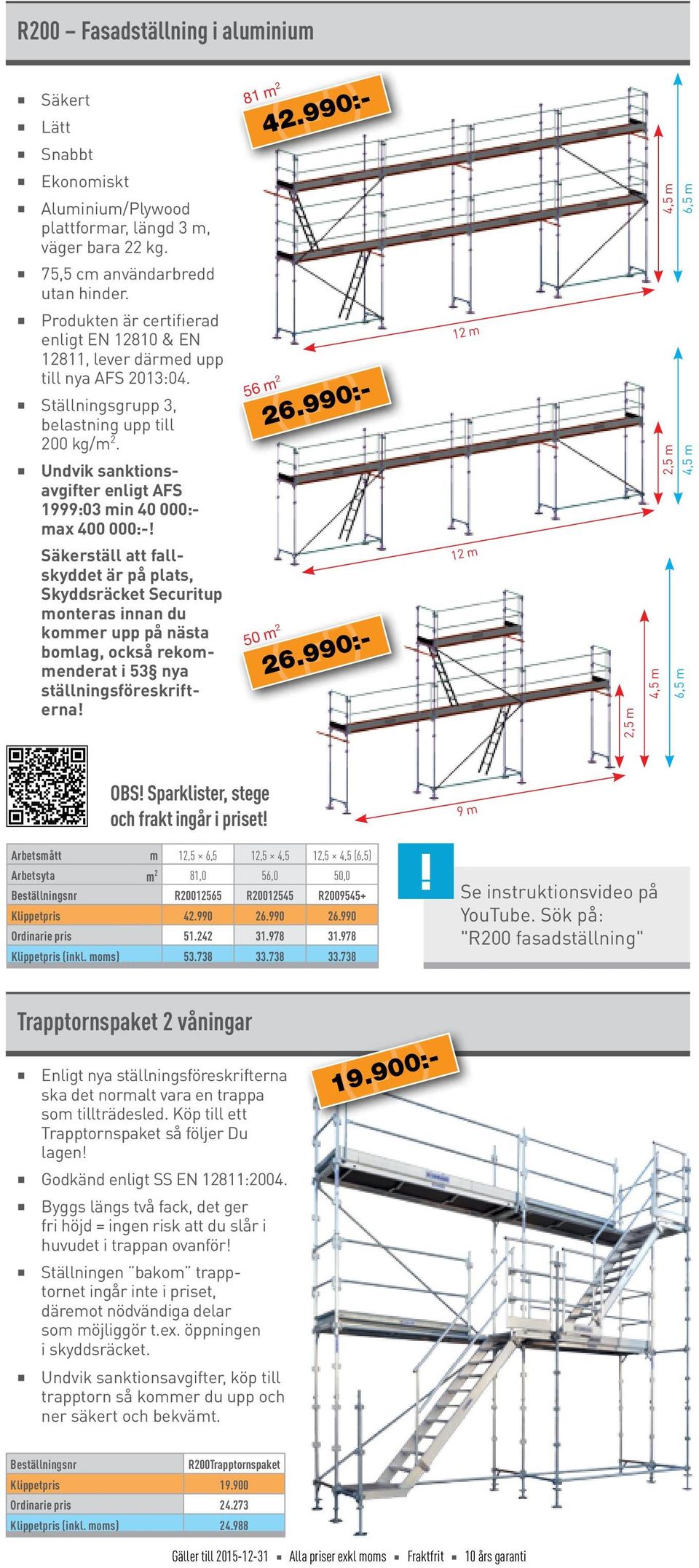 Undvik sanktionsavgifter enligt AFS 1999:03 min 40 000:- max 400 000:-! 81 m 2 56 m 2 42.990:- 26.