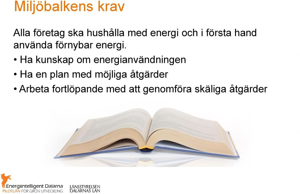 Ha kunskap om energianvändningen Ha en plan med