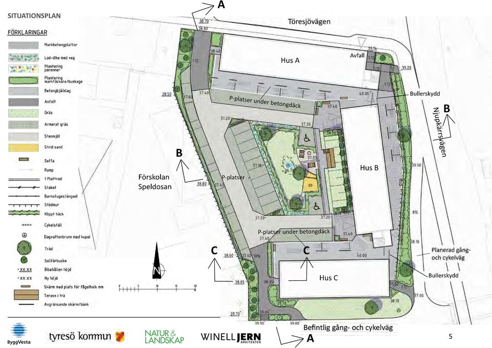 Förskolan Speldosan B P-platser Hus B C P-platser under