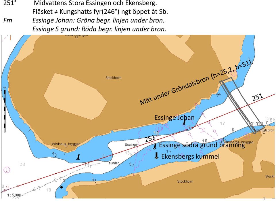 Fm Essinge Johan: Gröna begr. linjen under bron.