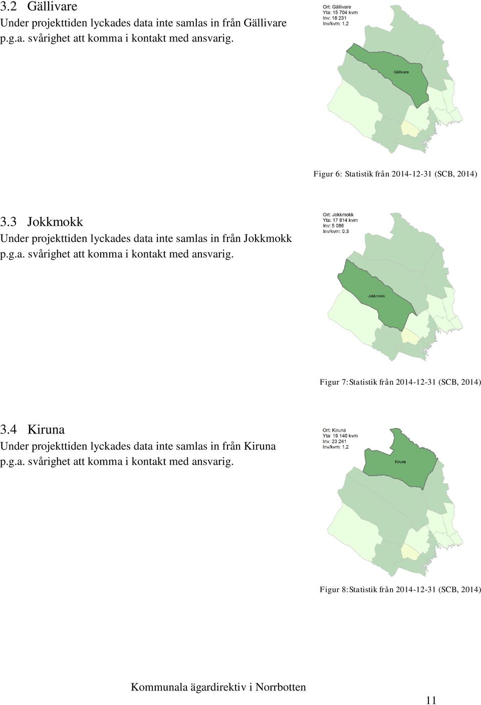 Figur 7:Statistik från 2014-12-31 (SCB, 2014) 3.4 Kiruna Under projekttiden lyckades data inte samlas in från Kiruna p.g.a. svårighet att komma i kontakt med ansvarig.