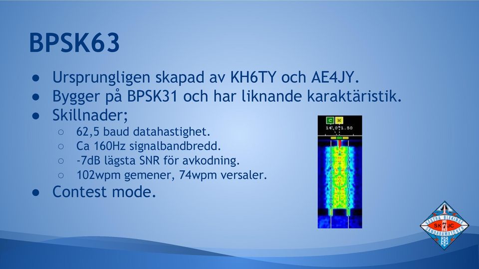 Skillnader; 62,5 baud datahastighet.