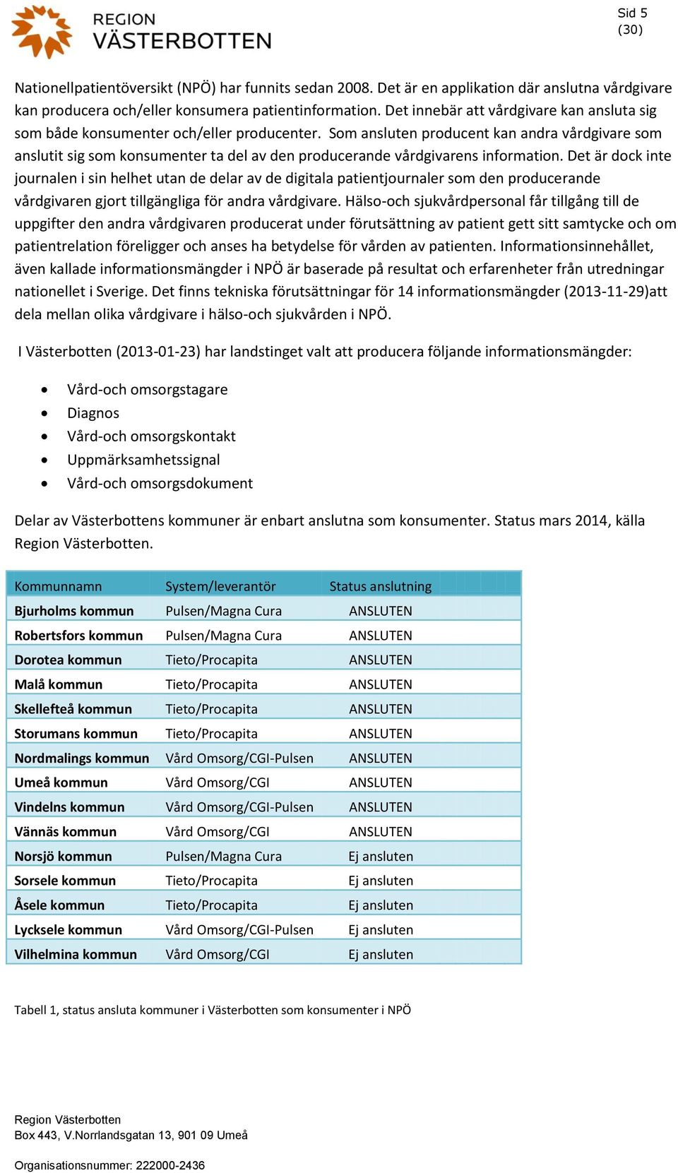 Som ansluten producent kan andra vårdgivare som anslutit sig som konsumenter ta del av den producerande vårdgivarens information.