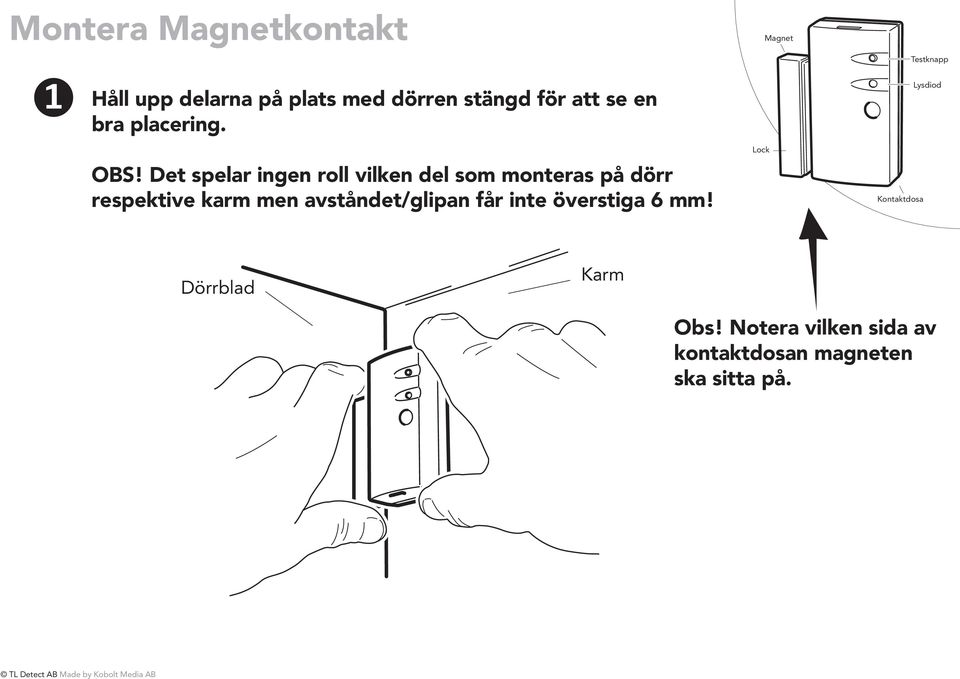 Det spelar ingen roll vilken del som monteras på dörr respektive