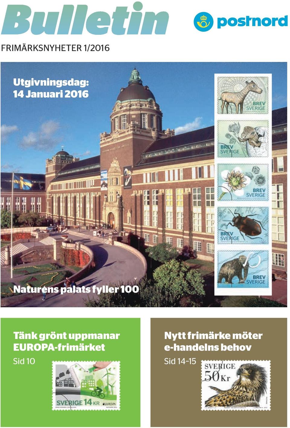 Tänk grönt uppmanar EUROPA-frimärket Sid