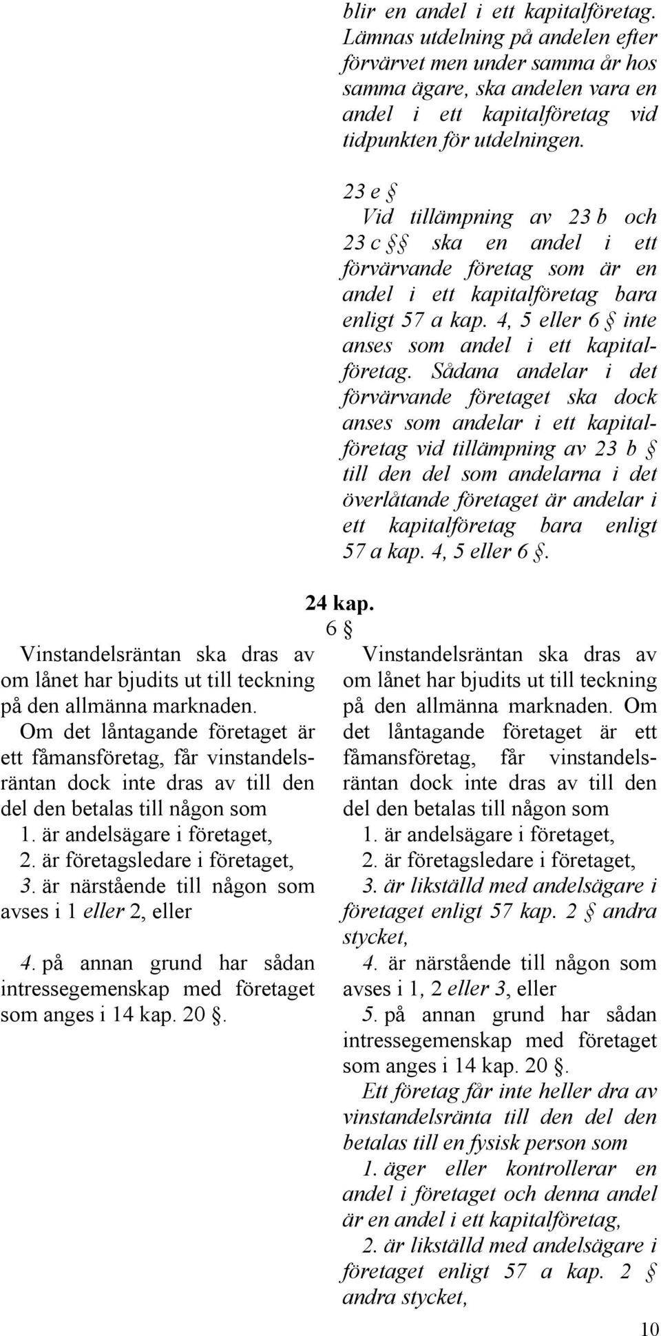 är närstående till någon som avses i 1 eller 2, eller 4. på annan grund har sådan intressegemenskap med företaget som anges i 14 kap. 20. blir en andel i ett kapitalföretag.