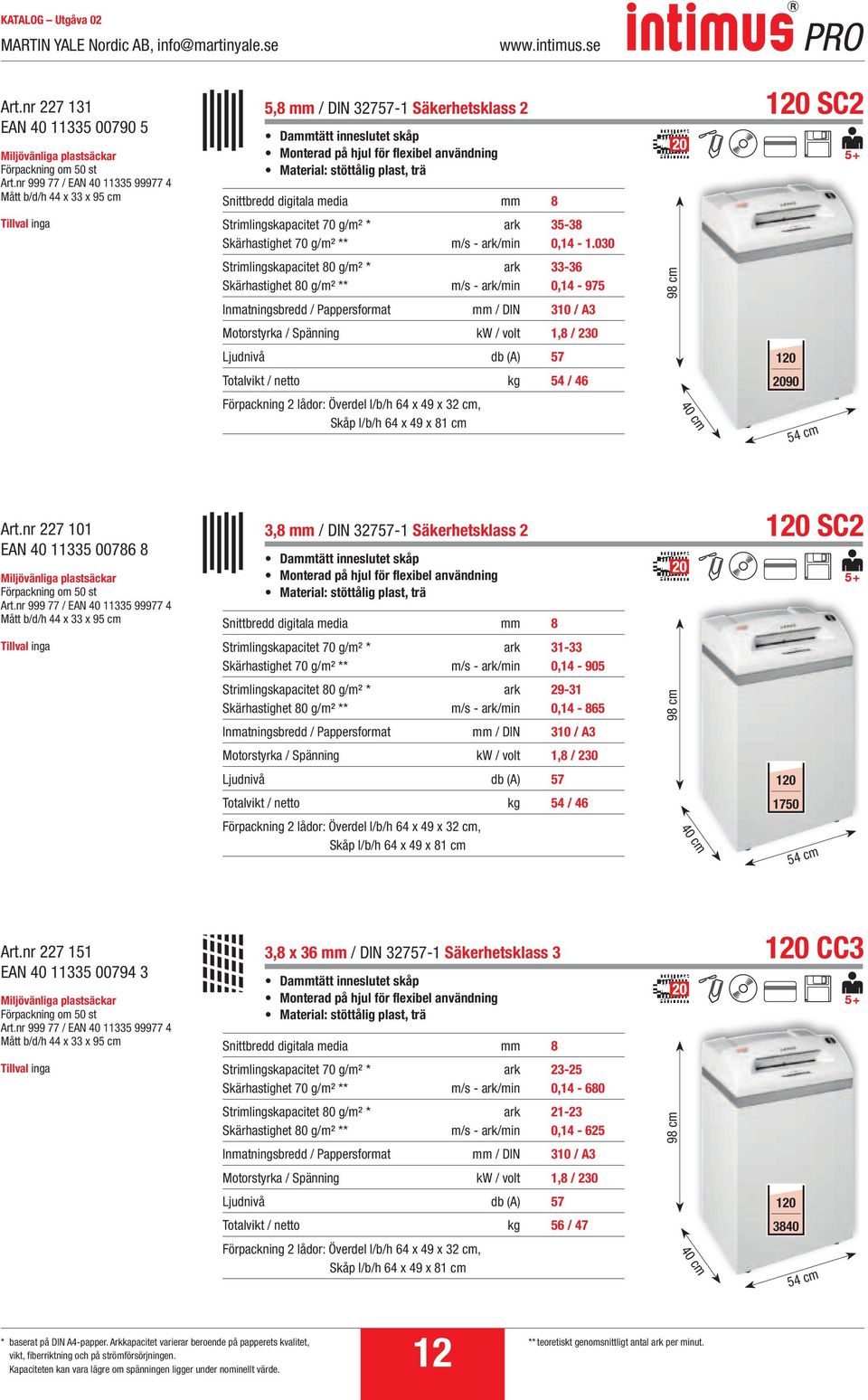 plast, trä Snittbredd digitala media mm 8 Strimlingskapacitet 70 g/m² * ark 35-38 Skärhastighet 70 g/m² ** m/s - ark/min 0,14-1.