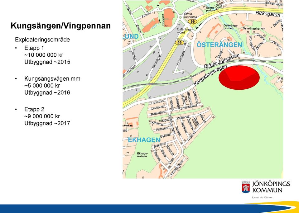 Kungsängsvägen mm ~5 000 000 kr Utbyggnad