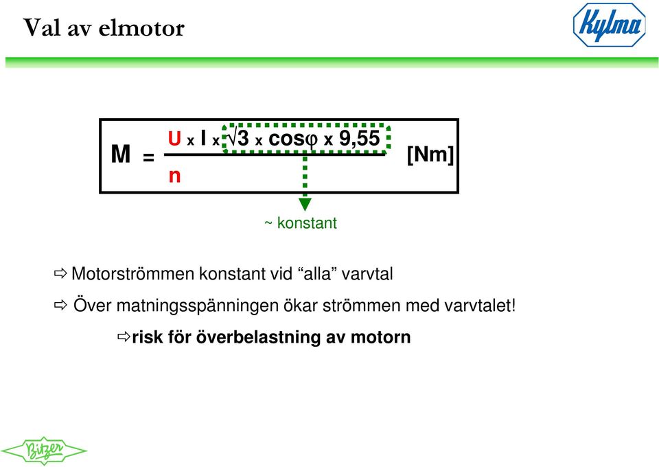 varvtal Över matningsspänningen ökar