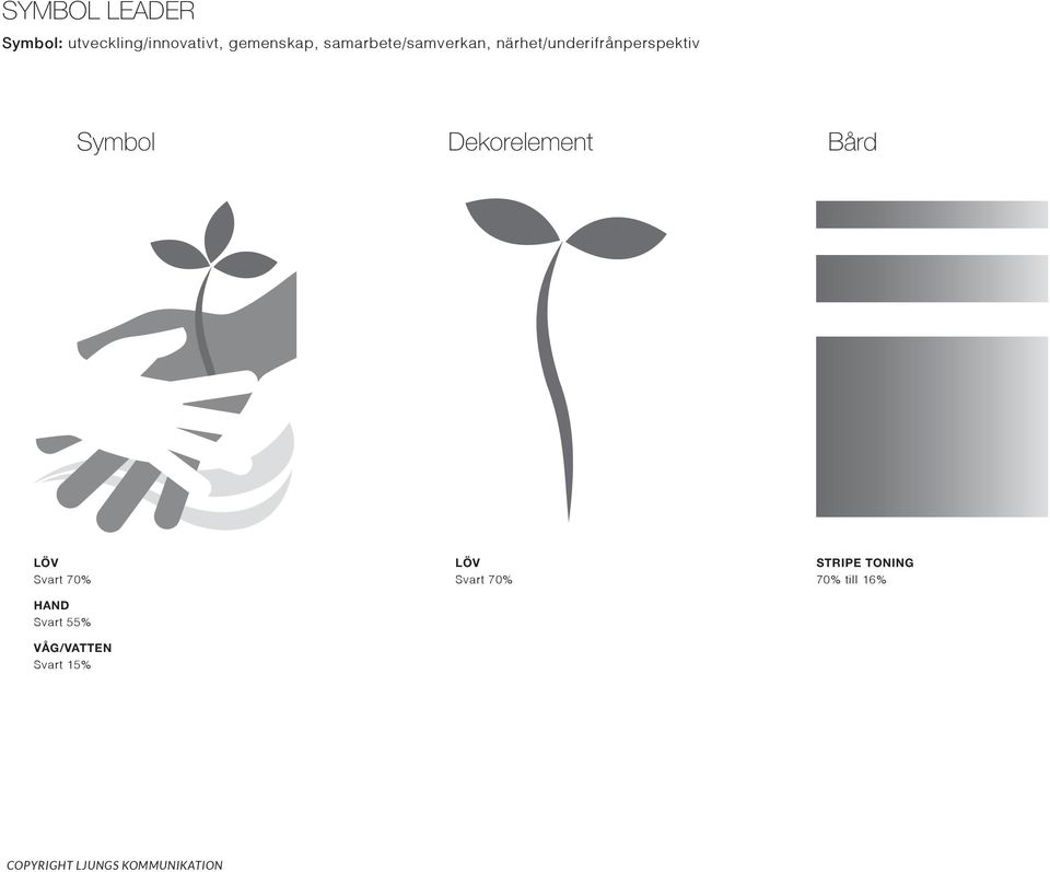 Symbol Dekorelement Bård LÖV Svart 70% HAND Svart 55%