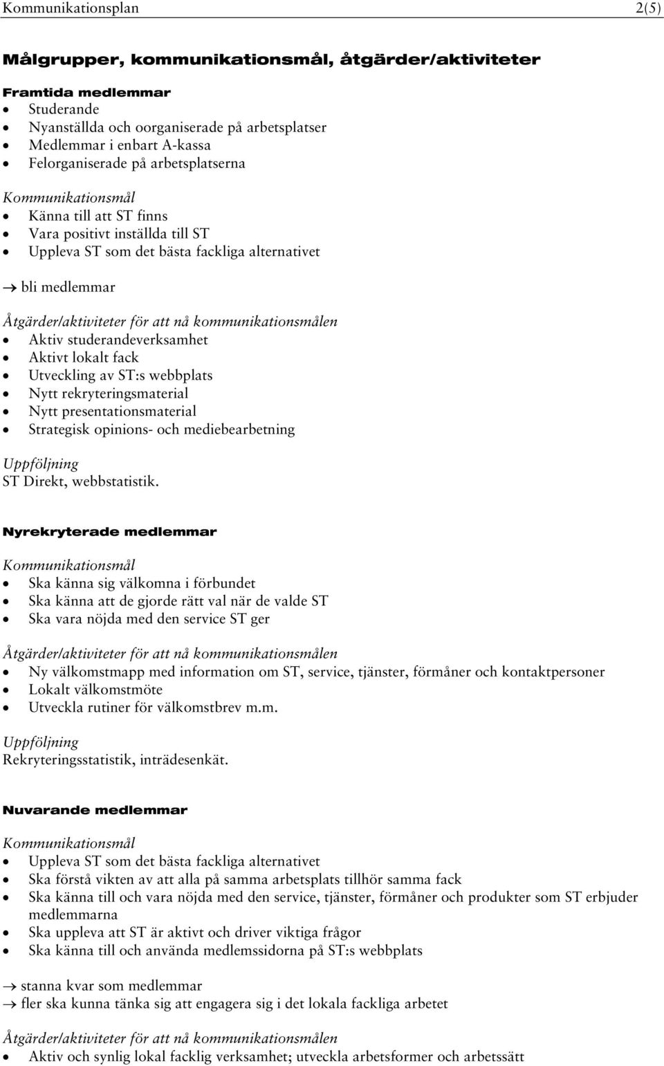 webbplats Nytt rekryteringsmaterial Nytt presentationsmaterial Strategisk opinions- och mediebearbetning ST Direkt, webbstatistik.