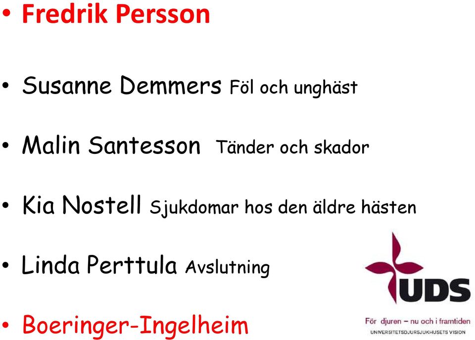 Kia Nostell Sjukdomar hos den äldre hästen