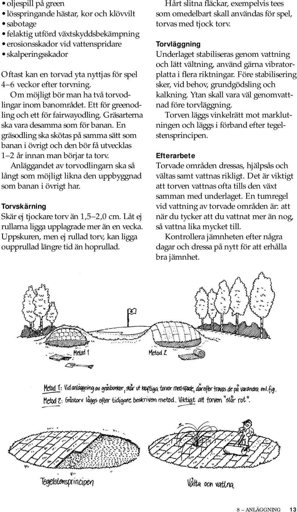 En gräsodling ska skötas på samma sätt som banan i övrigt och den bör få utvecklas 1 2 år innan man börjar ta torv.