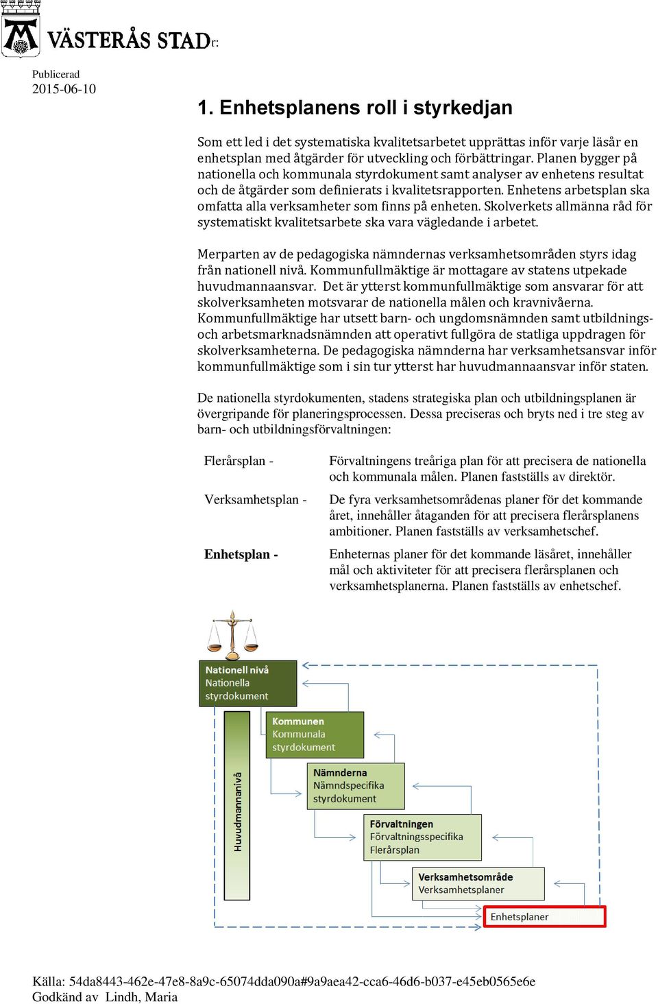 Enhetens arbetsplan ska omfatta alla verksamheter som finns på enheten. Skolverkets allmänna råd för systematiskt kvalitetsarbete ska vara vägledande i arbetet.