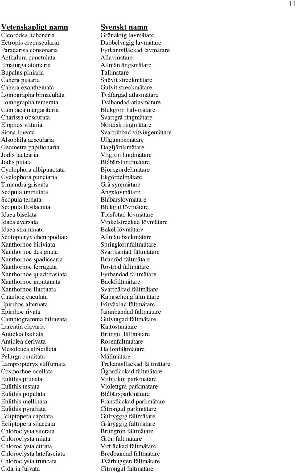 Timandra griseata Scopula immutata Scopula ternata Scopula floslactata Idaea biselata Idaea aversata Idaea straminata Scotopteryx chenopodiata Xanthorhoe biriviata Xanthorhoe designata Xanthorhoe