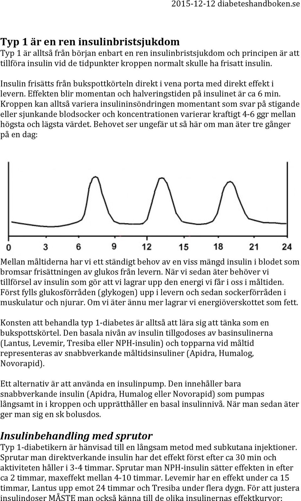 Kroppen kan alltså variera insulininsöndringen momentant som svar på stigande eller sjunkande blodsocker och koncentrationen varierar kraftigt 4-6 ggr mellan högsta och lägsta värdet.