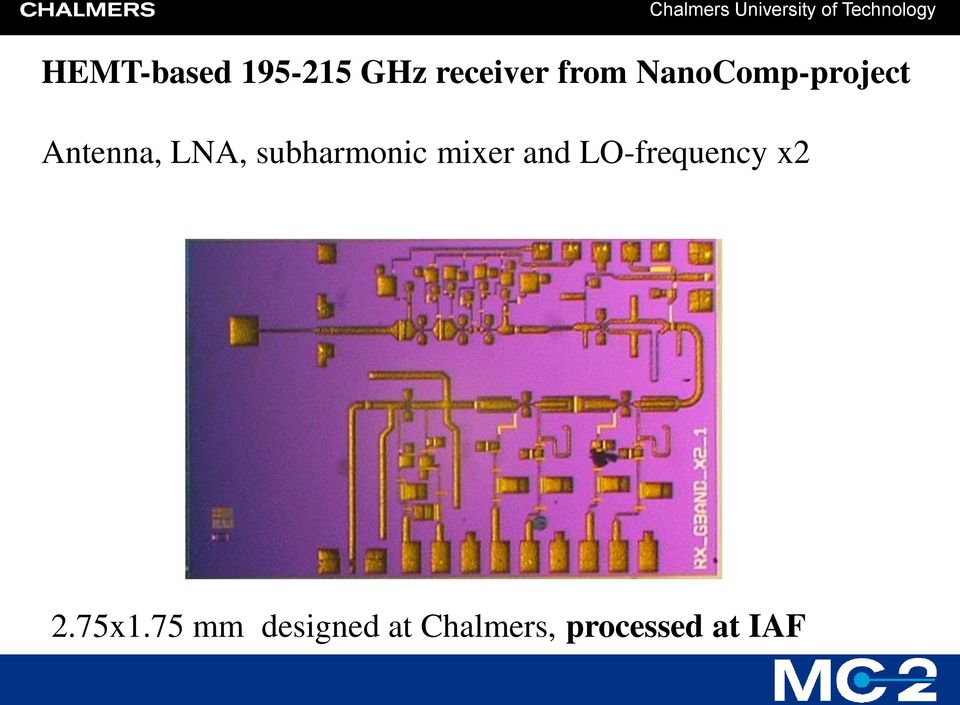 Antenna, LNA, subharmonic mixer and