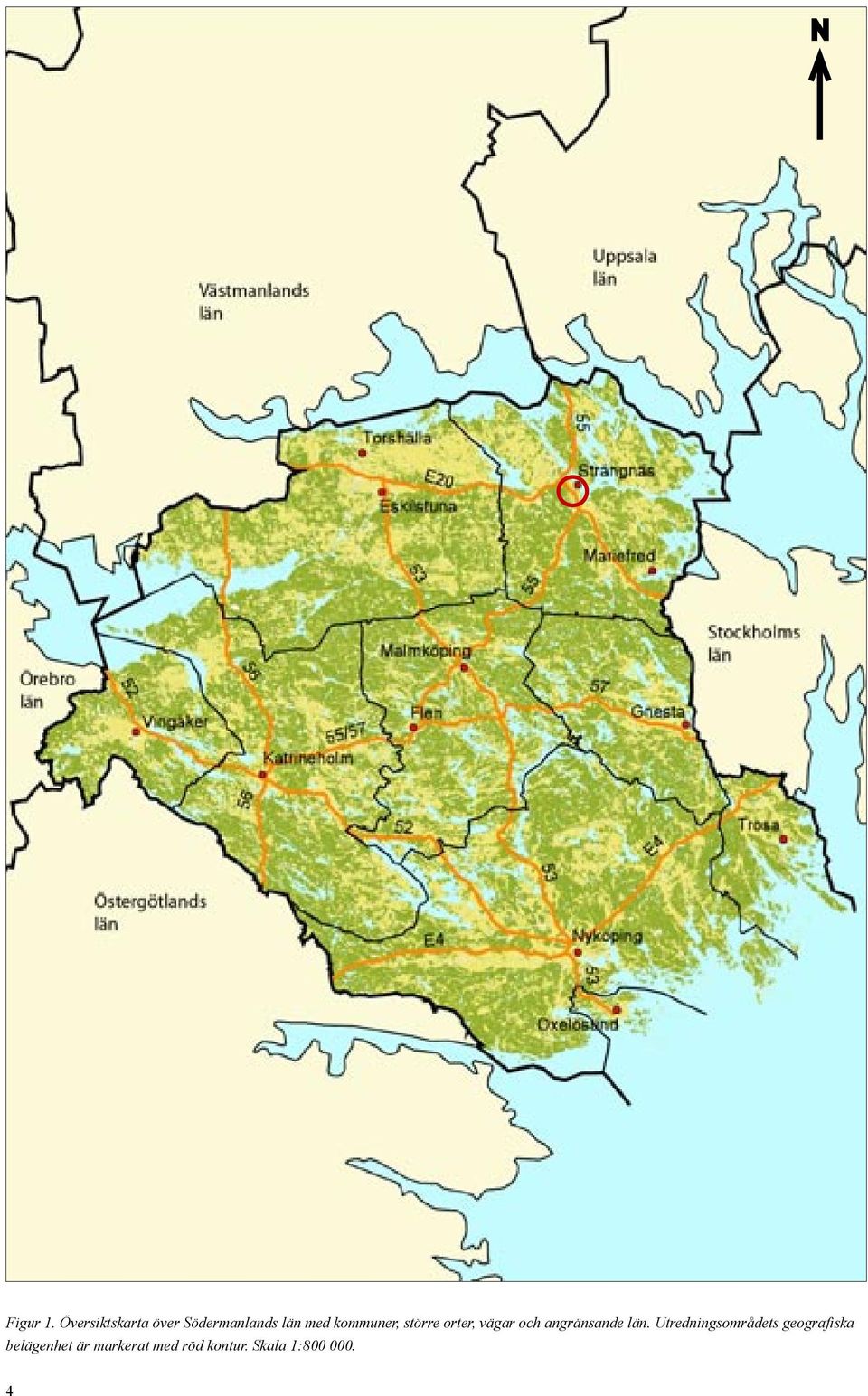 kommuner, större orter, vägar och angränsande